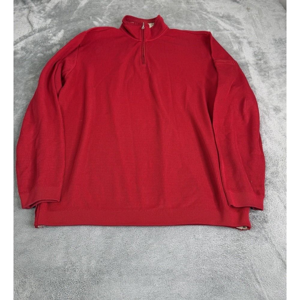 Paul & Shark 1/4 Zip Pullover Sweater Men's Size Large Red Made In Italy